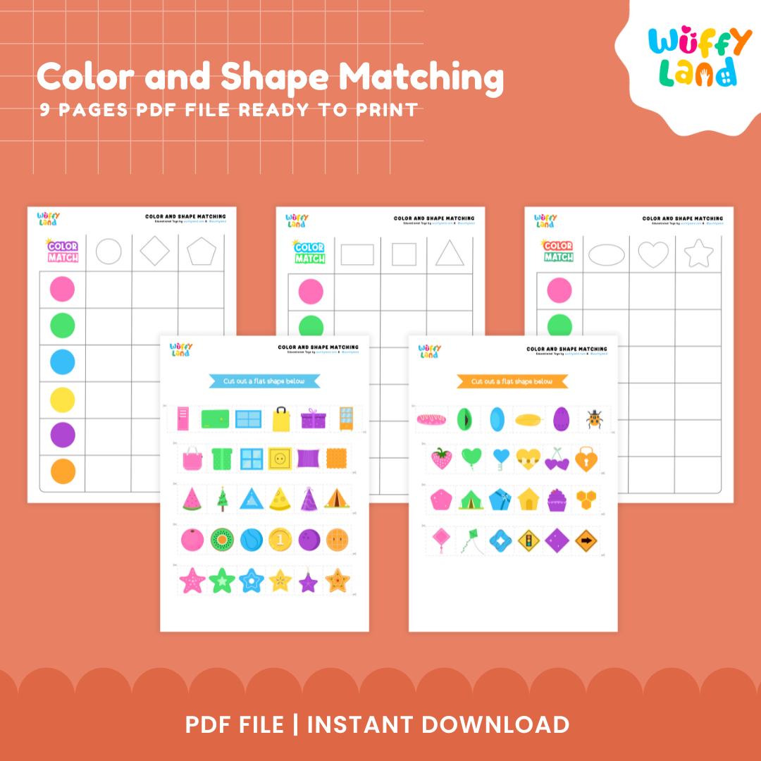 Color and Shape Matching Activity β 8 Pages PDF for Preschool & Kindergarten Fun