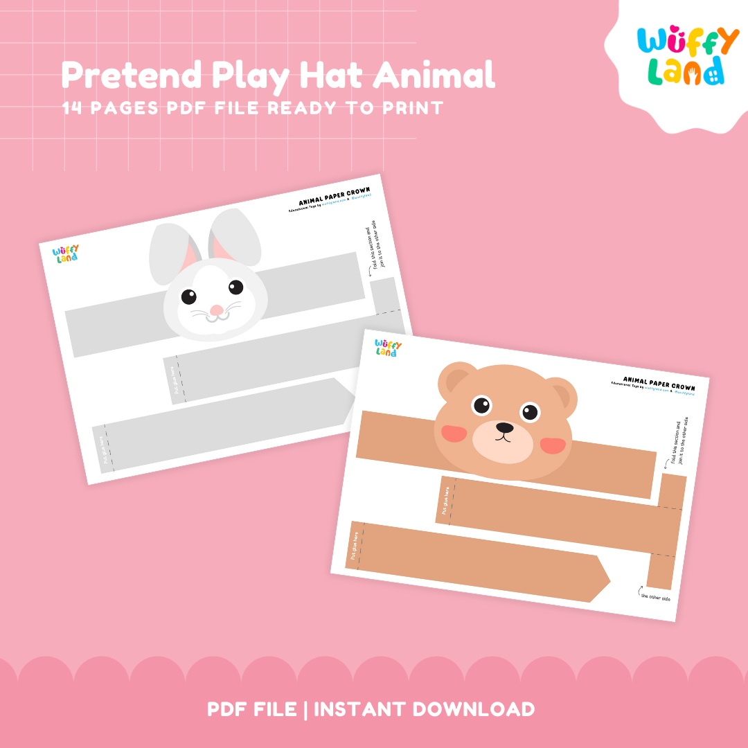 Pretend Play Animal Hat Printable - Fun Kids Activity - Animal Role Play Hats
