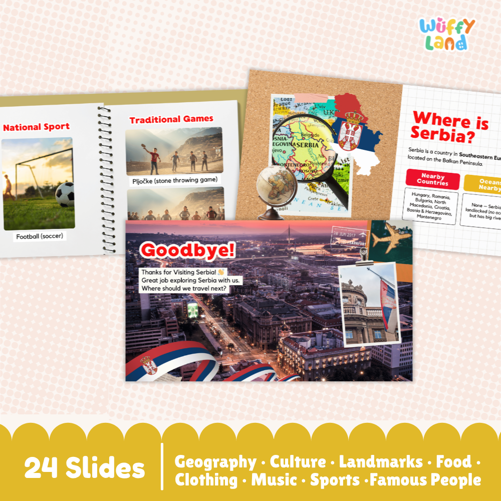 Serbia Country Study Kid Friendly Geography & Culture PDF Slides