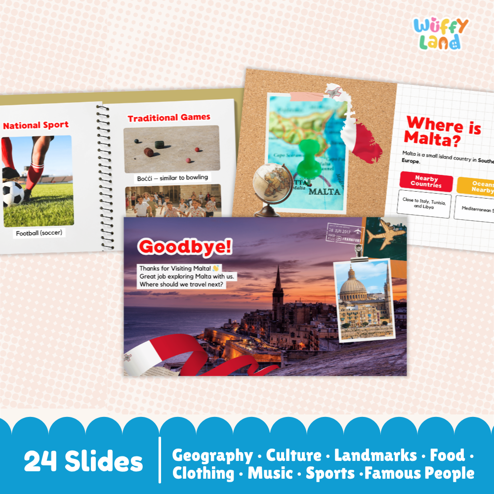 Malta Country Study Kid Friendly Geography & Culture PDF Slides