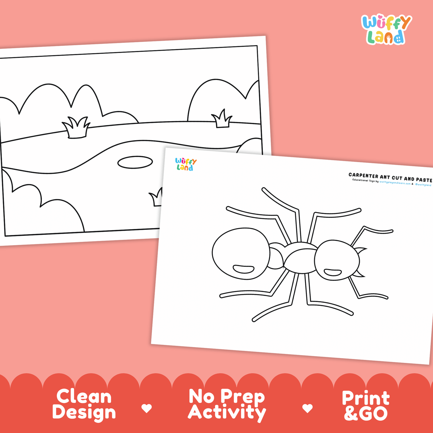 Carpenter Ant Cut and Paste Craft | Ant Coloring Page & Insect Activity
