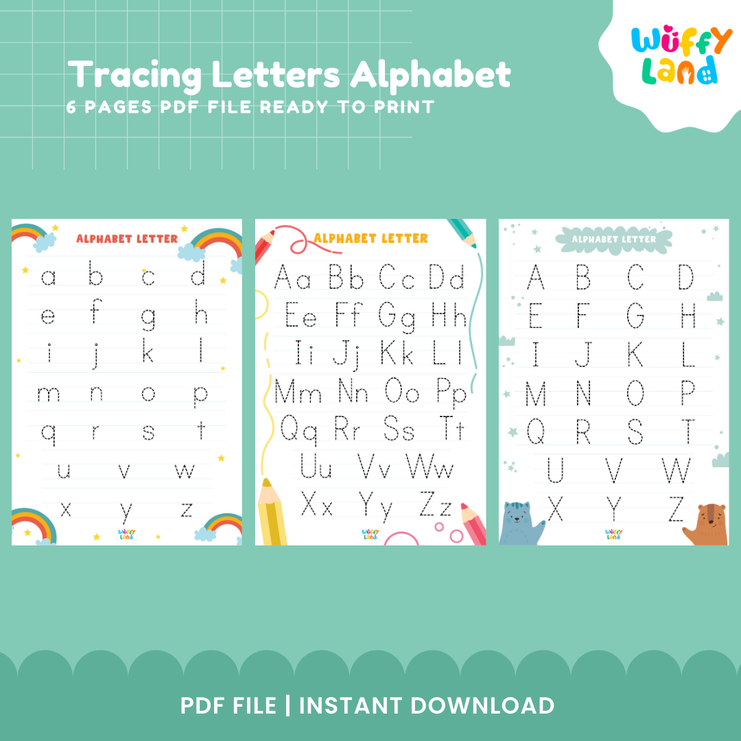 Alphabet Tracing Worksheets – Uppercase & Lowercase A-Z