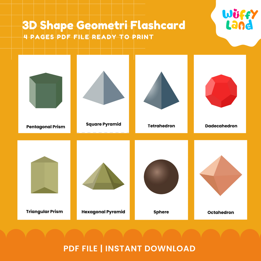3D Shape Geometry Flashcards - Real-Life Object Matching - Math Center Activity