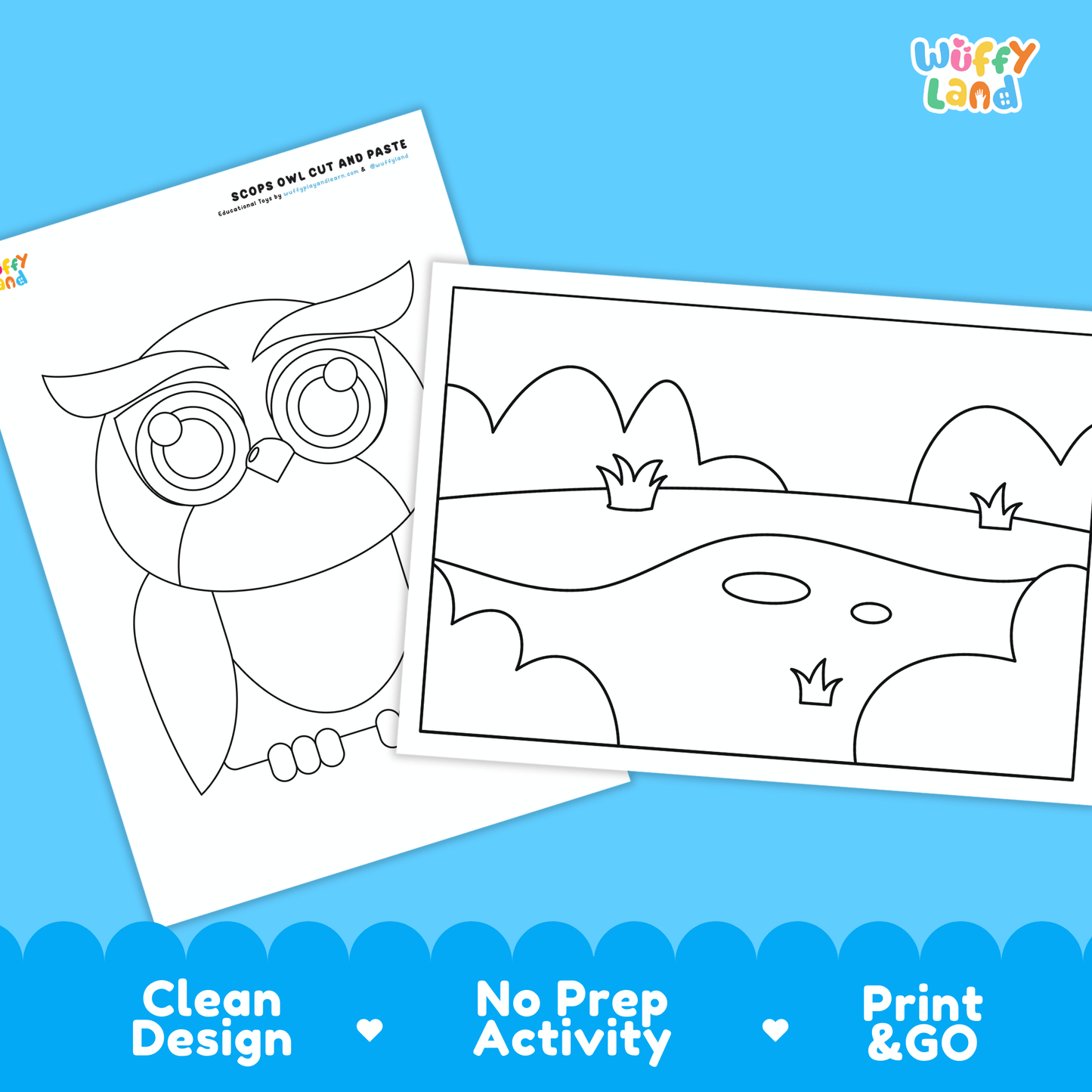 Scops Owl Cut and Paste Craft | Owl Coloring Page & Nocturnal Animal Activity