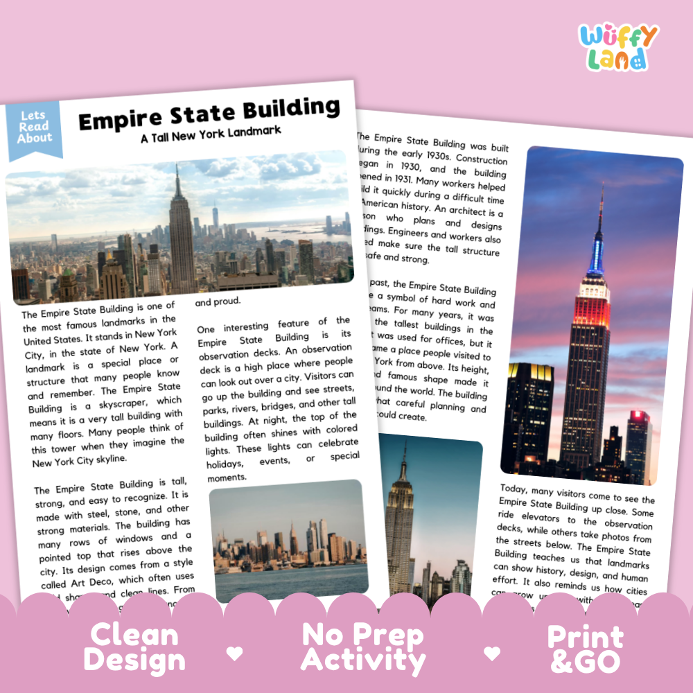 Empire State Building Landmark Reading Passage and Comprehension Questions