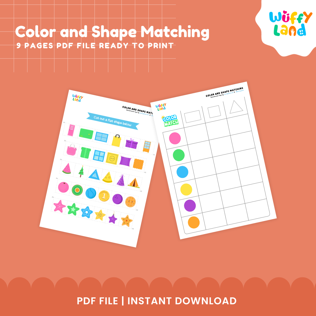 Color and Shape Matching Activity β 8 Pages PDF for Preschool & Kindergarten Fun