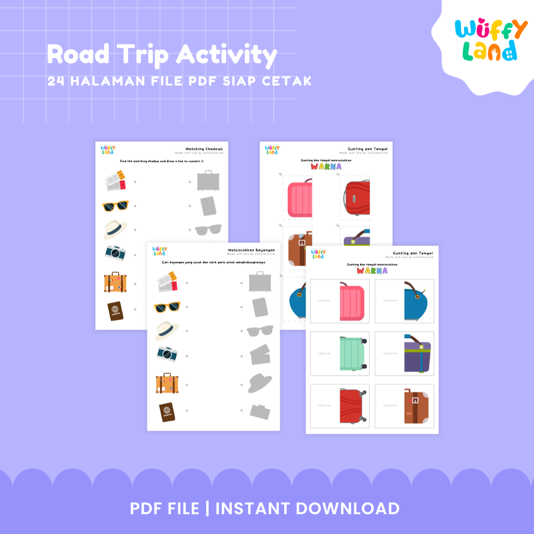 Road Trip Activity Kit for Kids - 24 Page Printable Travel Games and Educational Activities - Instant Download