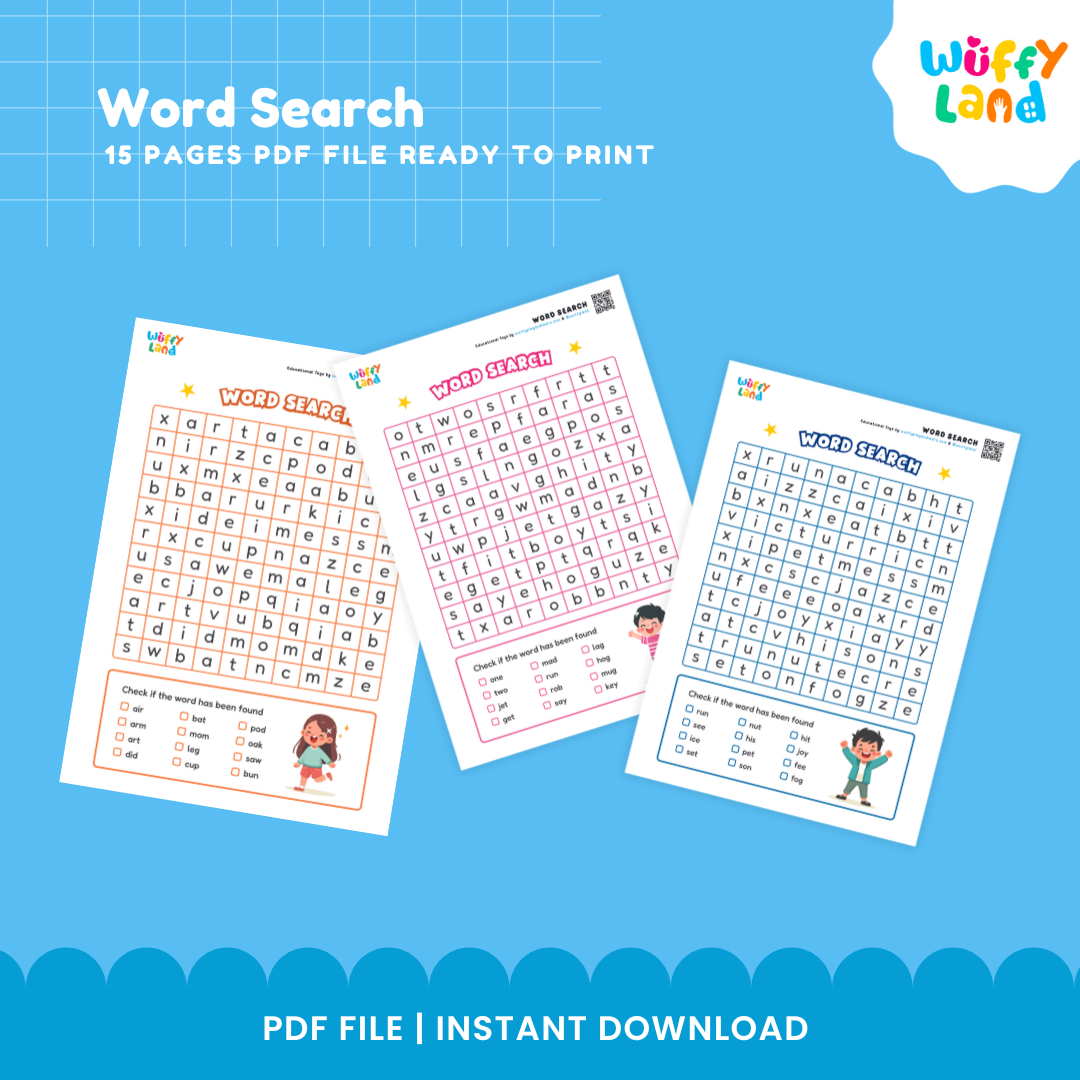 Word Search Puzzle Pack - Educational Word Searches for Kids