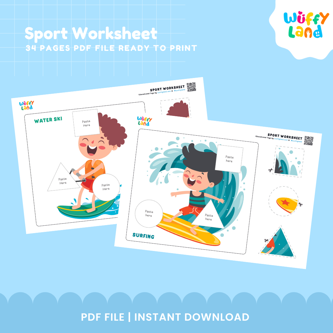 Sports-Themed Worksheets for Kids: Fun & Educational Activities | Printable PDF | Instant Download