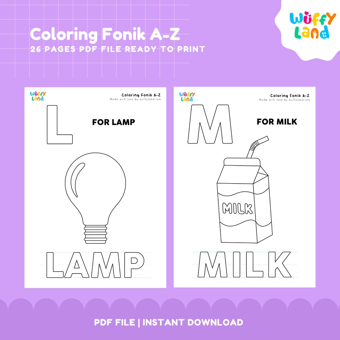 Coloring Phonics A-Z - Fun Alphabet Learning Activity Educational Phonics Coloring Pages for Kids