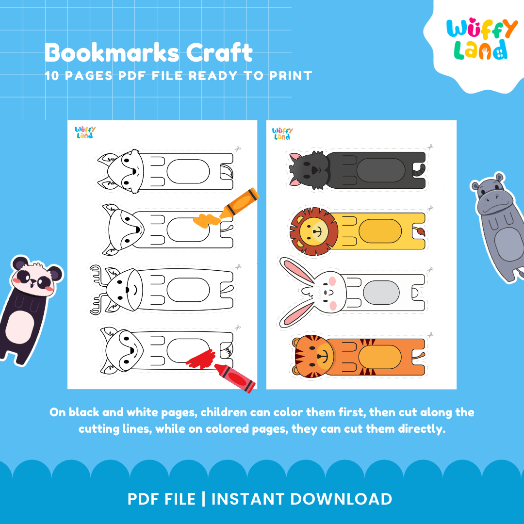 Animal Bookmarks Craft - Fun DIY Coloring & Printable Bookmarks for Kids