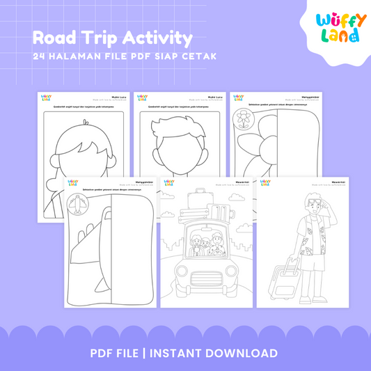 Road Trip Activity Kit for Kids - 24 Page Printable Travel Games and Educational Activities - Instant Download