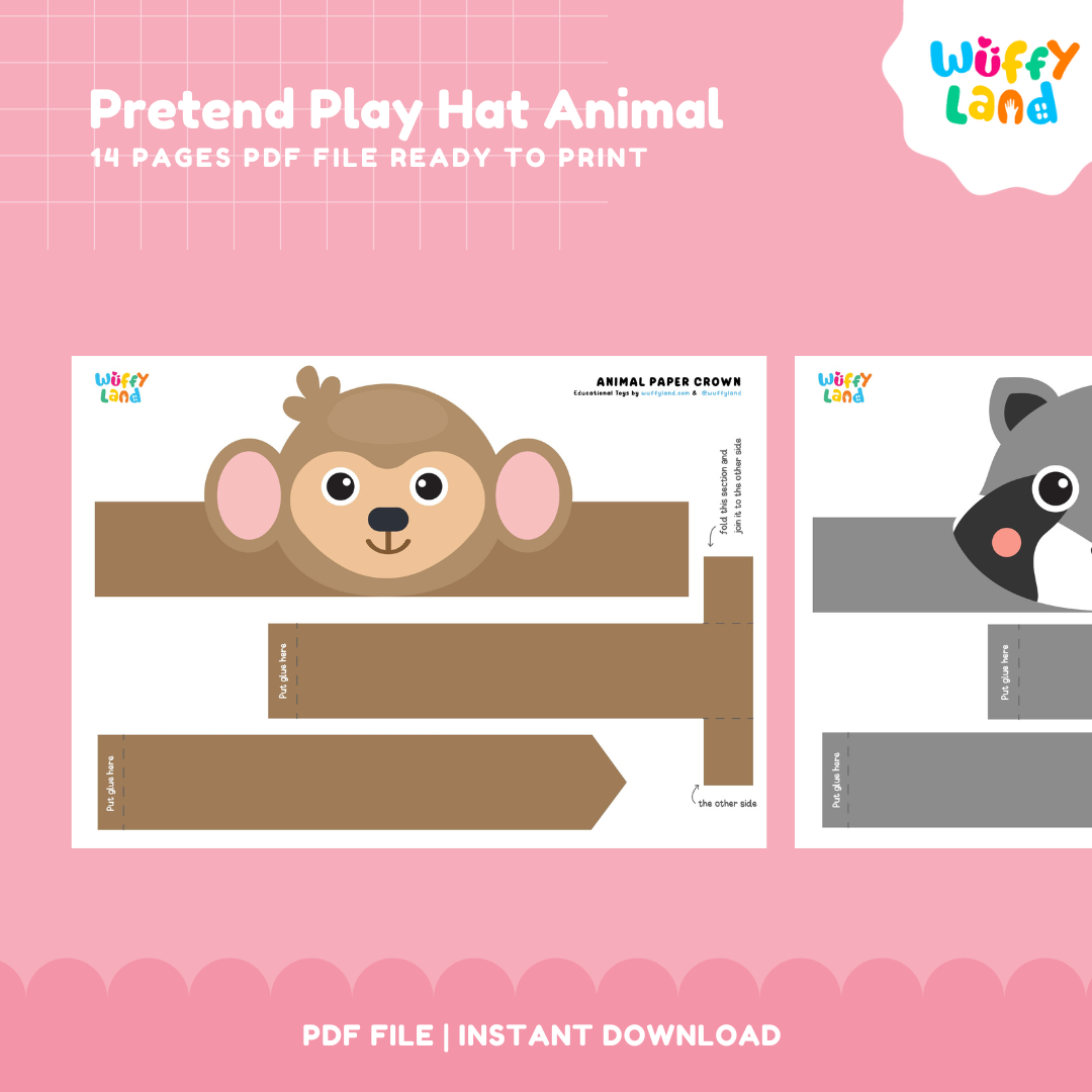 Pretend Play Animal Hat Printable - Fun Kids Activity - Animal Role Play Hats
