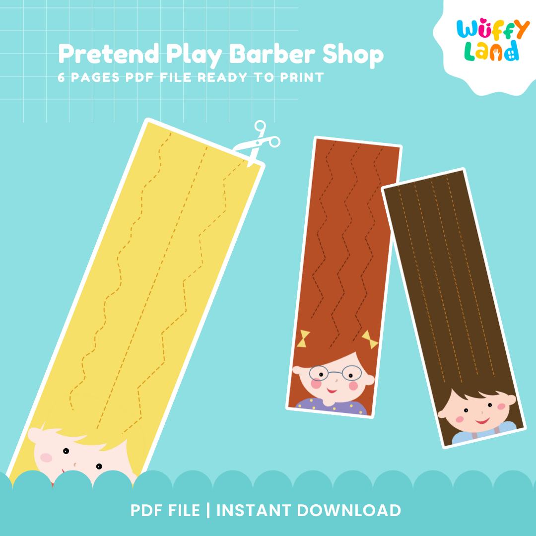 Barber Shop Pretend Play – Cut & Style Printable Set