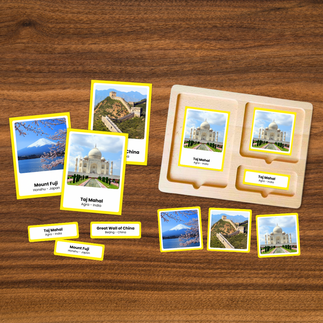 Asian Landmarks 3-Part Cards - Montessori Geography Printable - World Landmarks for Kids