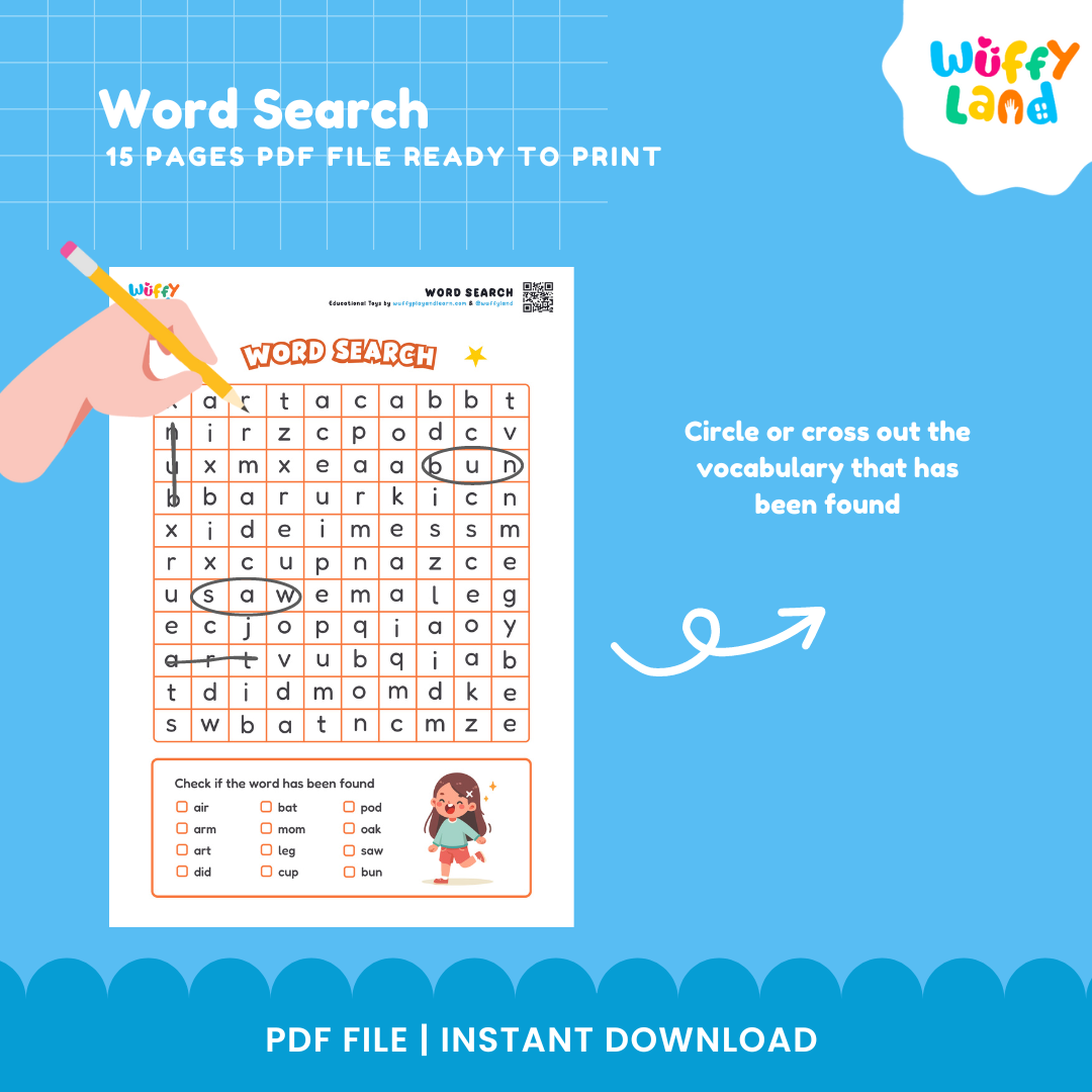Word Search Puzzle Pack - Educational Word Searches for Kids