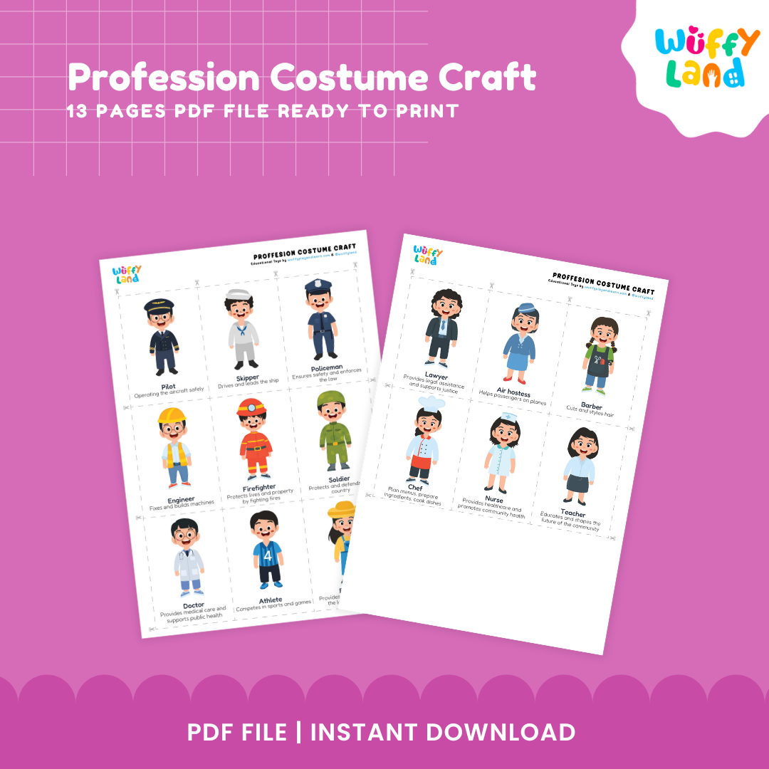 Profession Costume Craft - Fun Printable Cut & Play Activity for Kids!
