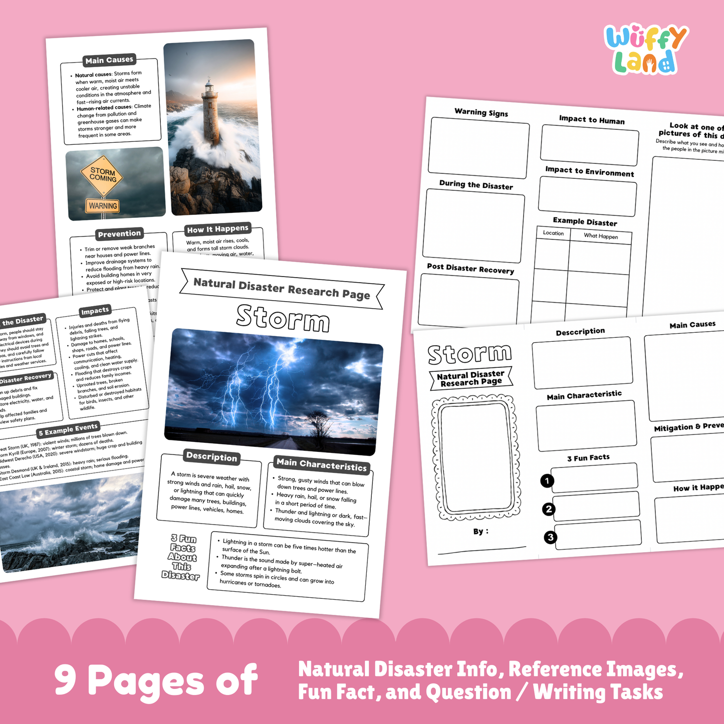 Storm Natural Disaster Research Project | Earth Science Worksheets