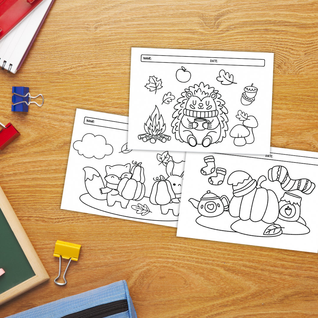 Autumn Coloring Pages - Fall Coloring Sheets for Kids - Printable Fall Activities