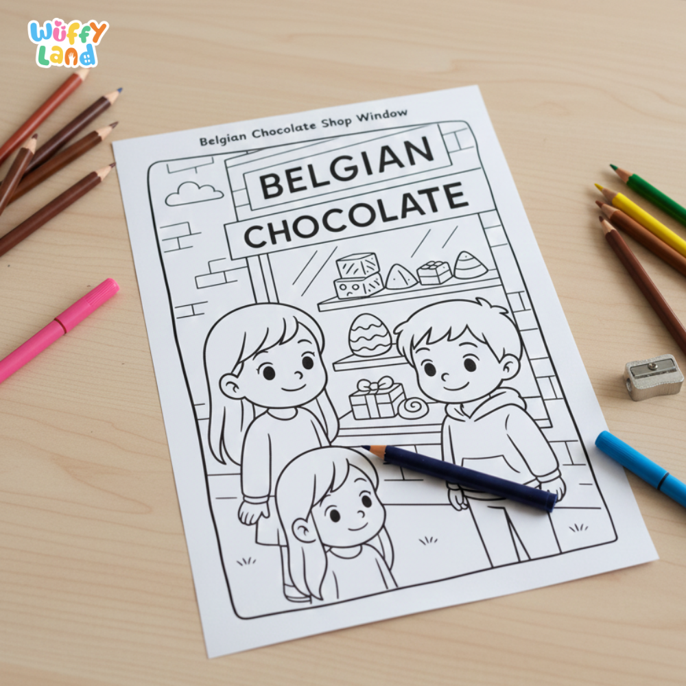 Belgium Geography Coloring Pages European Culture Landmarks Bruges Atomium Chocolate Printable Activity Pack