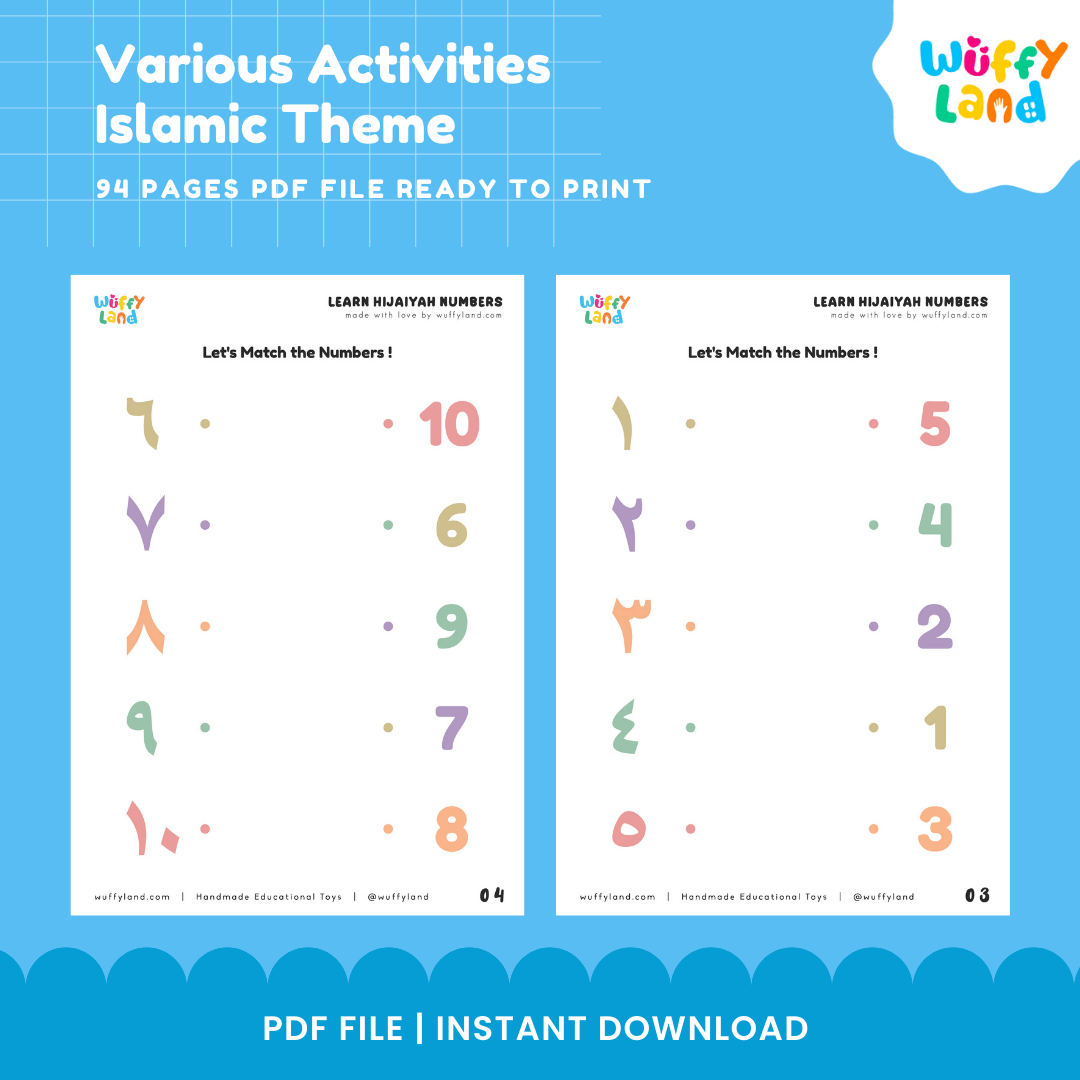 Islamic Theme Activity Pack | 94 Pages Printable Worksheets | Arabic, Tracing, Coloring & More!