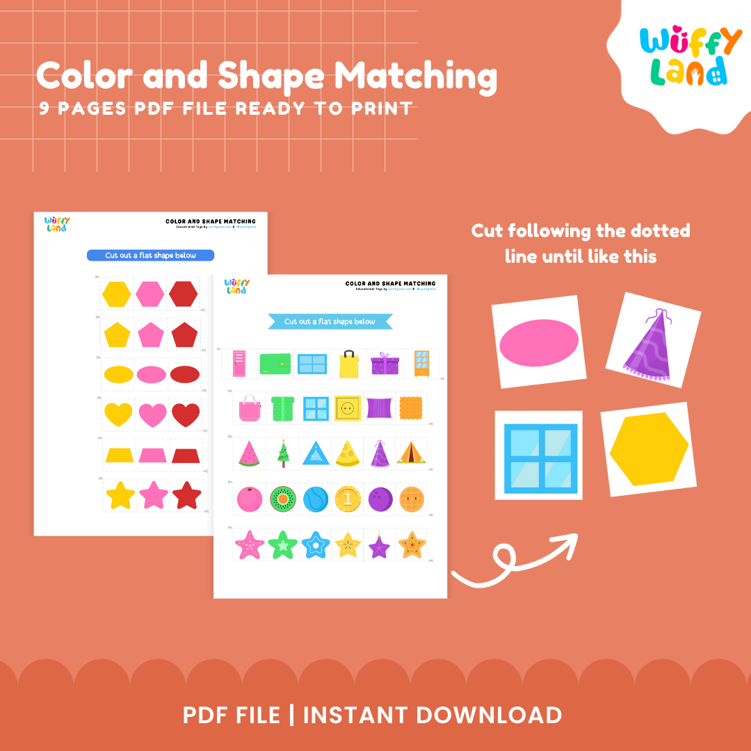 Color and Shape Matching Activity β 8 Pages PDF for Preschool & Kindergarten Fun