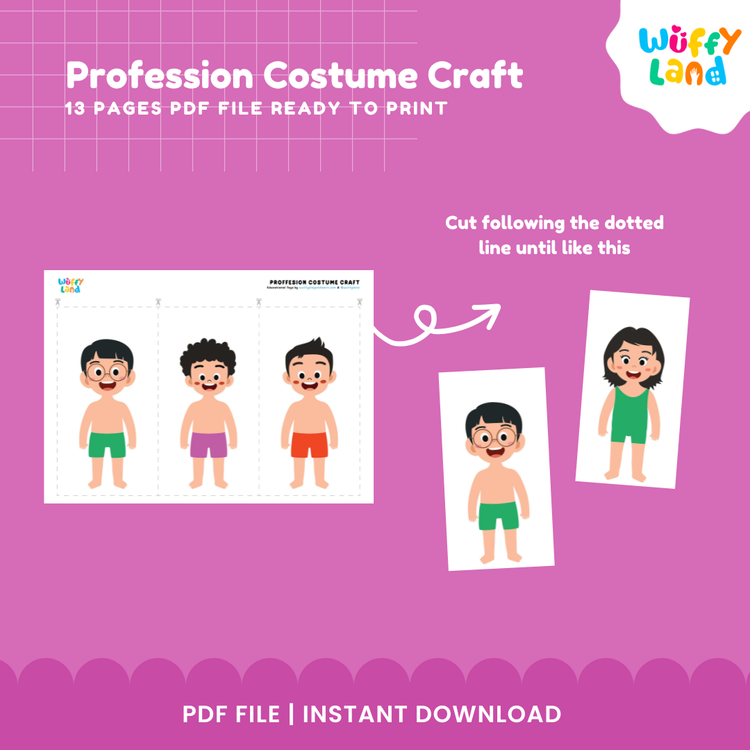 Profession Costume Craft - Fun Printable Cut & Play Activity for Kids!