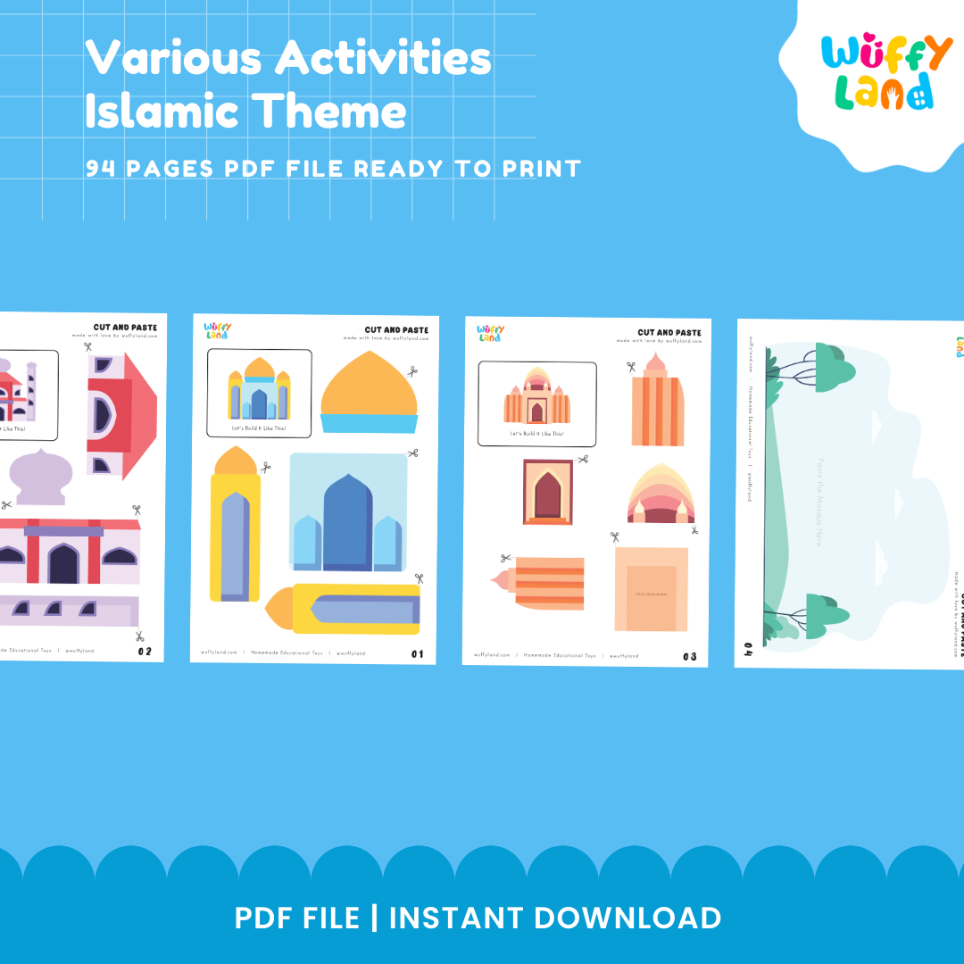 Islamic Theme Activity Pack | 94 Pages Printable Worksheets | Arabic, Tracing, Coloring & More!