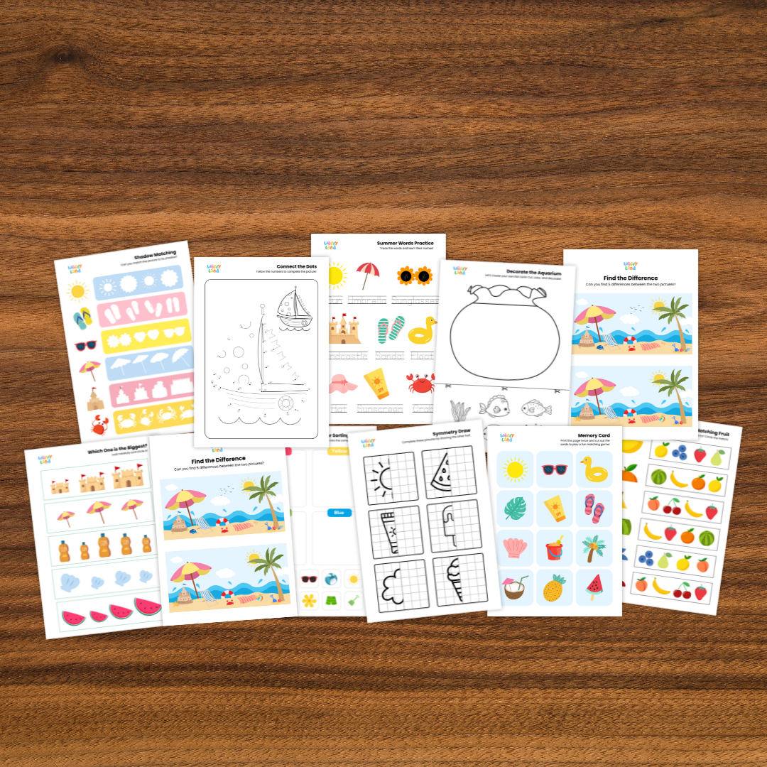Summer Activity Worksheets - Printable Fun for Preschool & Kindergarten