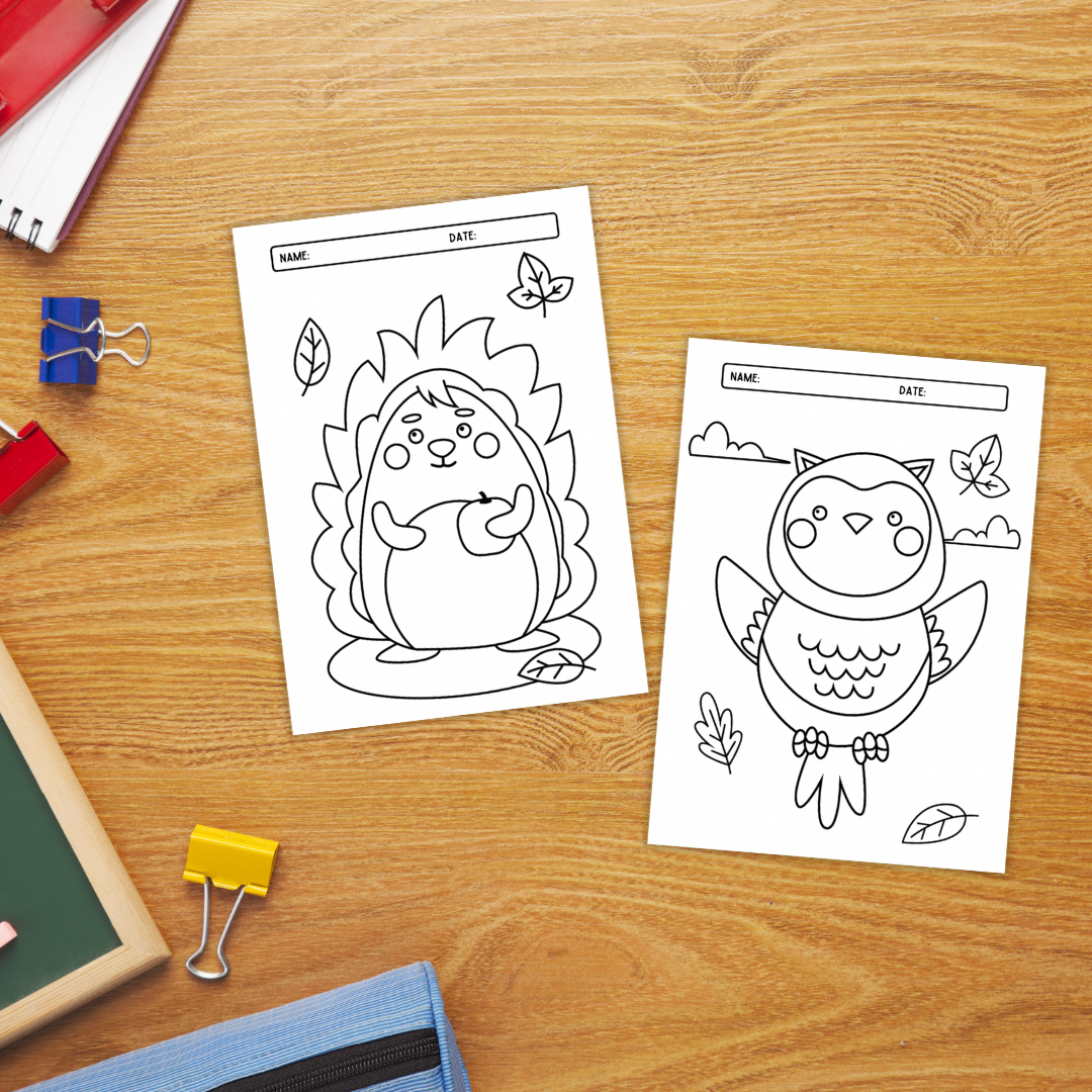 Autumn Coloring Pages - Fall Coloring Sheets for Kids - Printable Fall Activities