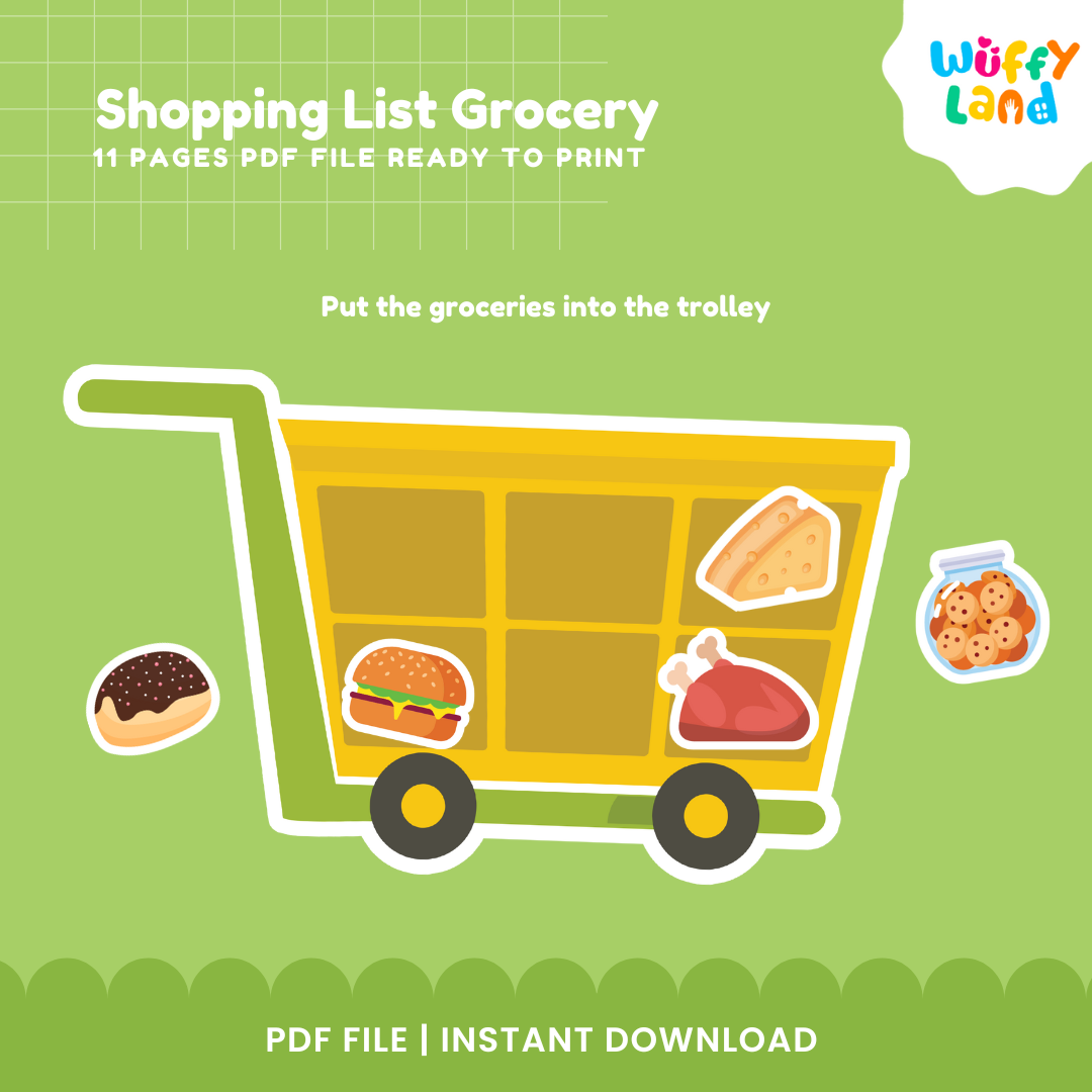 Shopping List Game – Printable Grocery Pretend Play