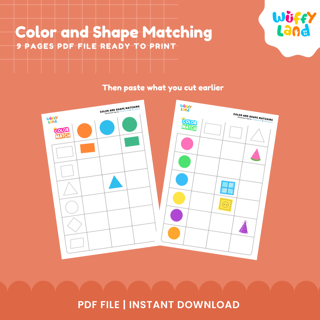 Color and Shape Matching Activity β 8 Pages PDF for Preschool & Kindergarten Fun