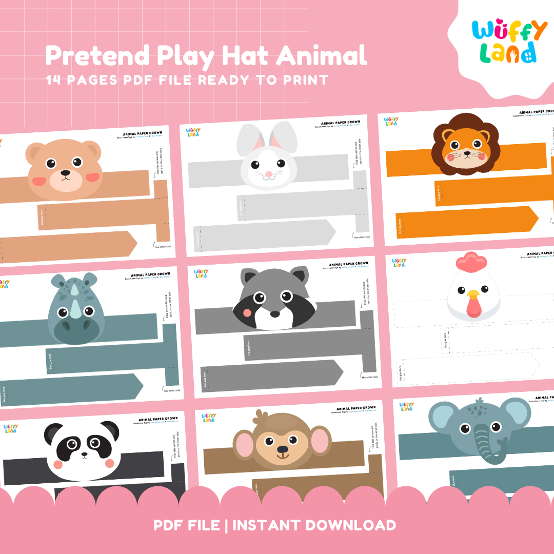 Pretend Play Animal Hat Printable - Fun Kids Activity - Animal Role Play Hats