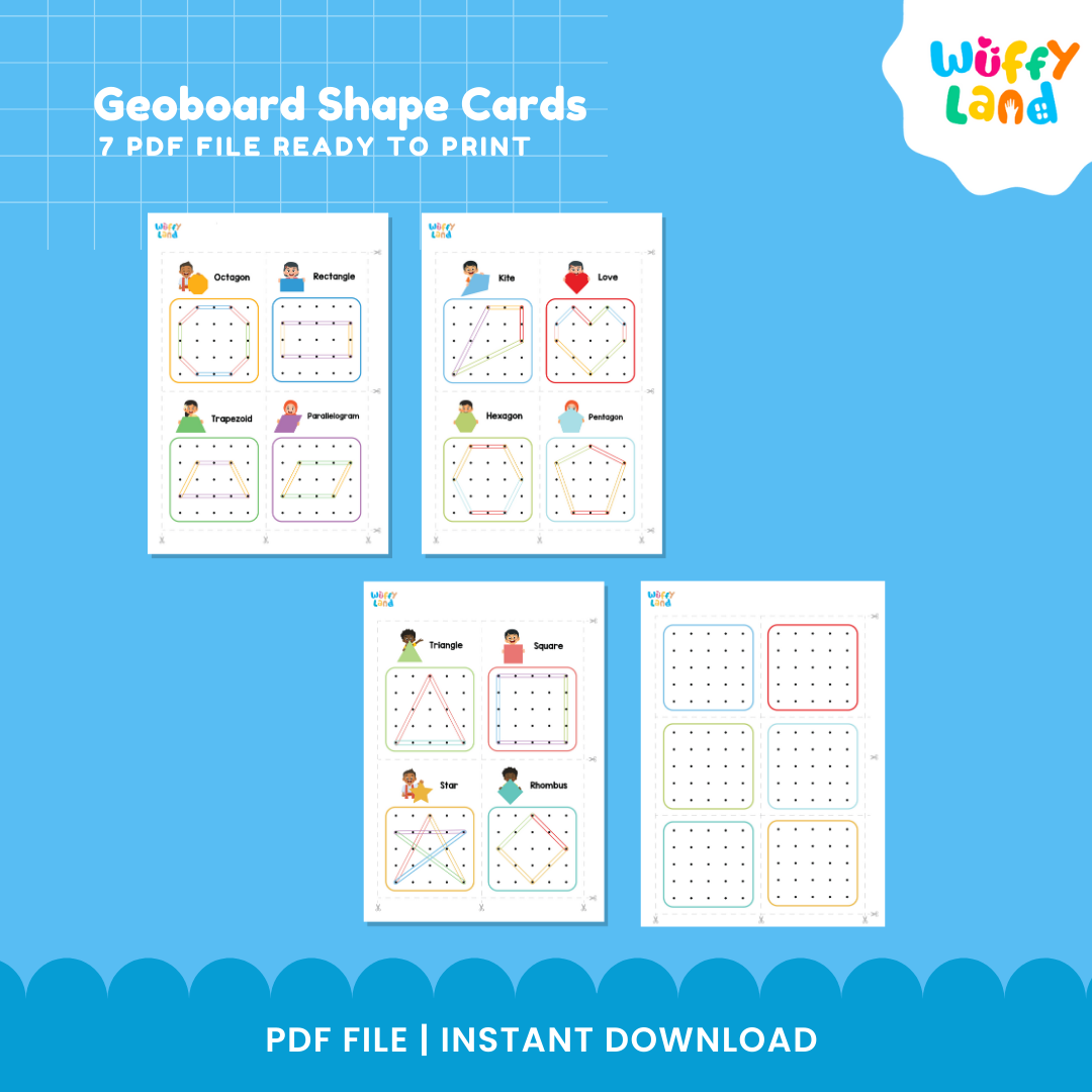 Geoboard Shape Cards โ 2D Shape Activities for Fine Motor Skills & Geometry Learning