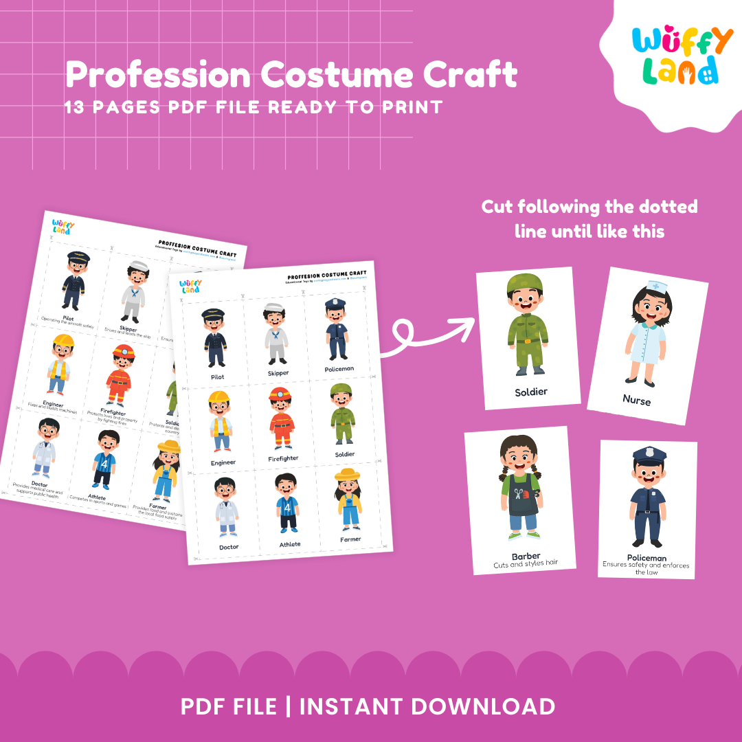 Profession Costume Craft - Fun Printable Cut & Play Activity for Kids!