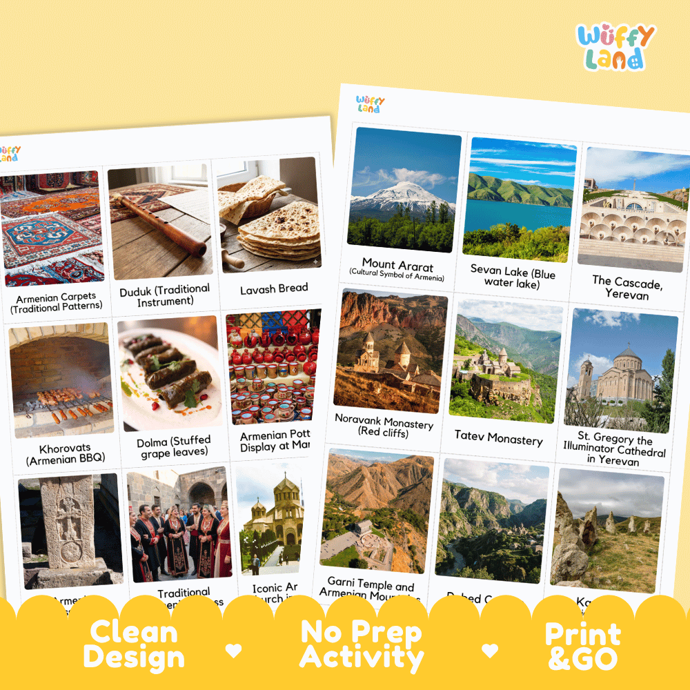 All About Armenia Flashcards | Food, Culture, and Landmarks Geography Activity