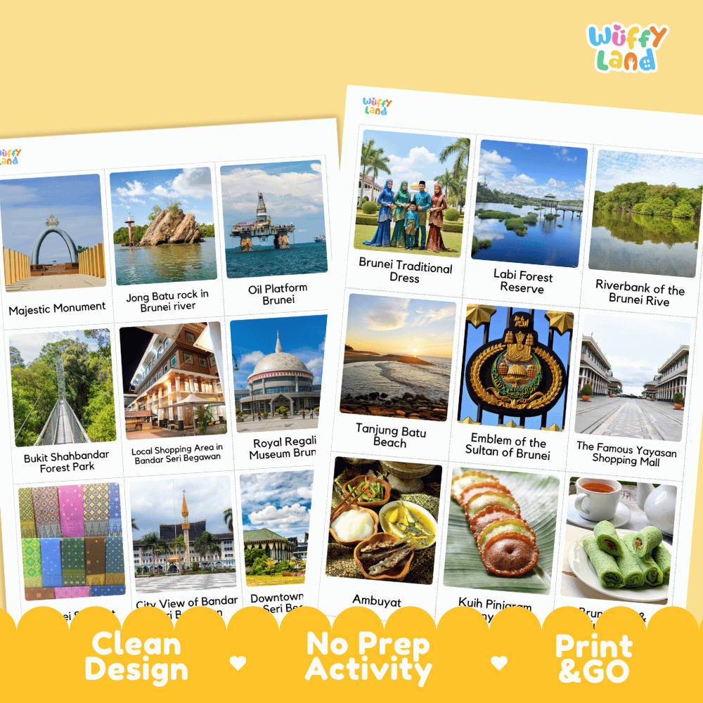 All About Brunei Flashcards Food Culture and Landmarks Printable