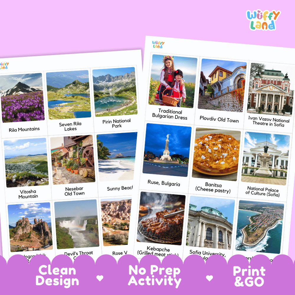 All About Bulgaria Flashcards Food Culture and Landmarks Printable