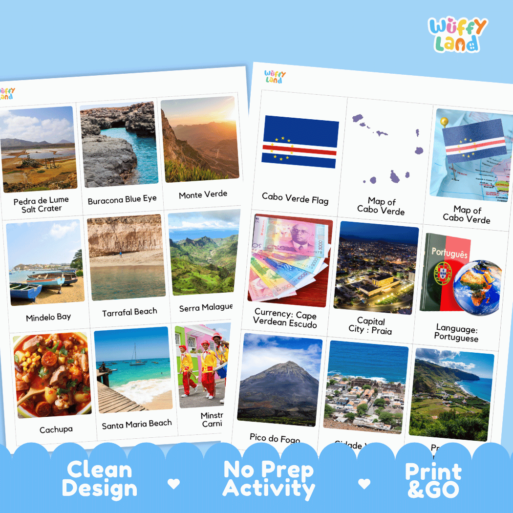 All About Cabo Verde Flashcards - Food, Culture & Landmarks Printable Cards