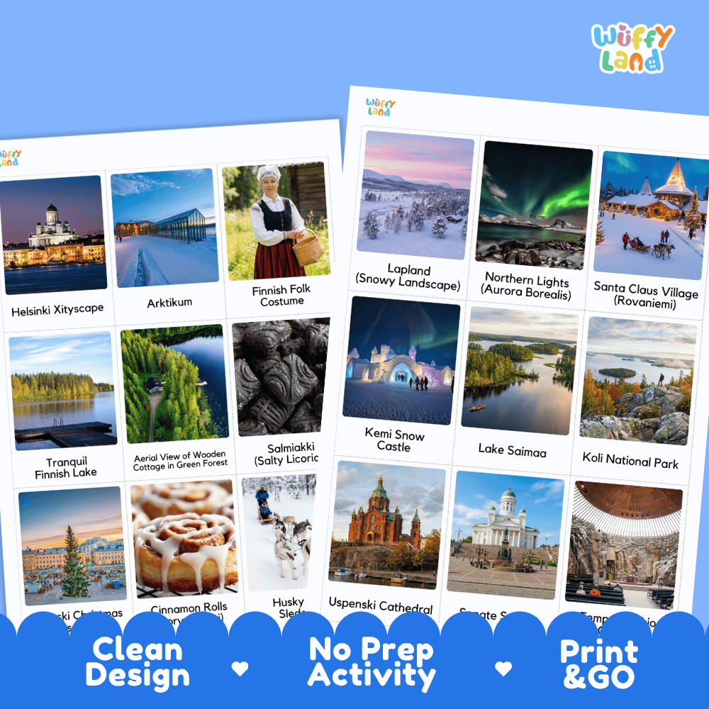 All About Finland Flashcards Food Culture and Landmarks Printable Cards