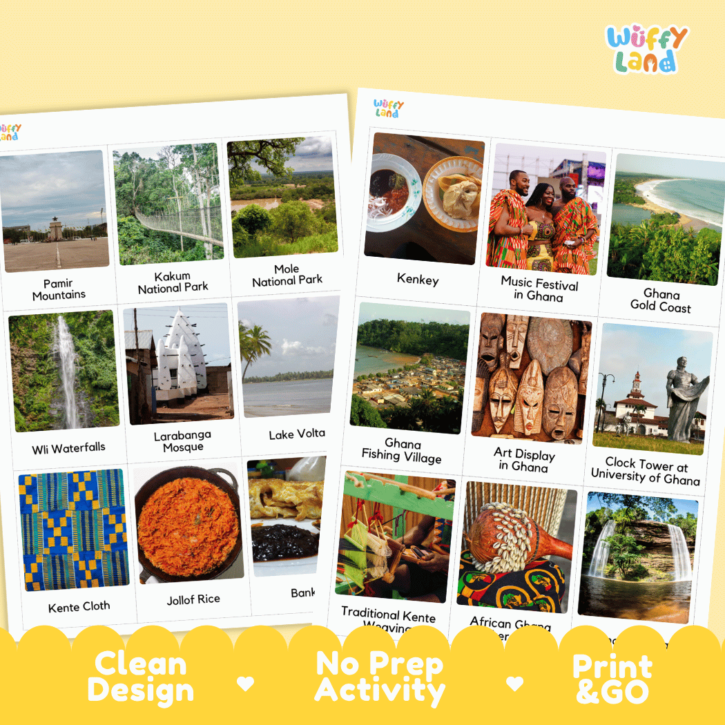 All About Ghana Flashcards - Food, Culture & Landmarks Printable Cards
