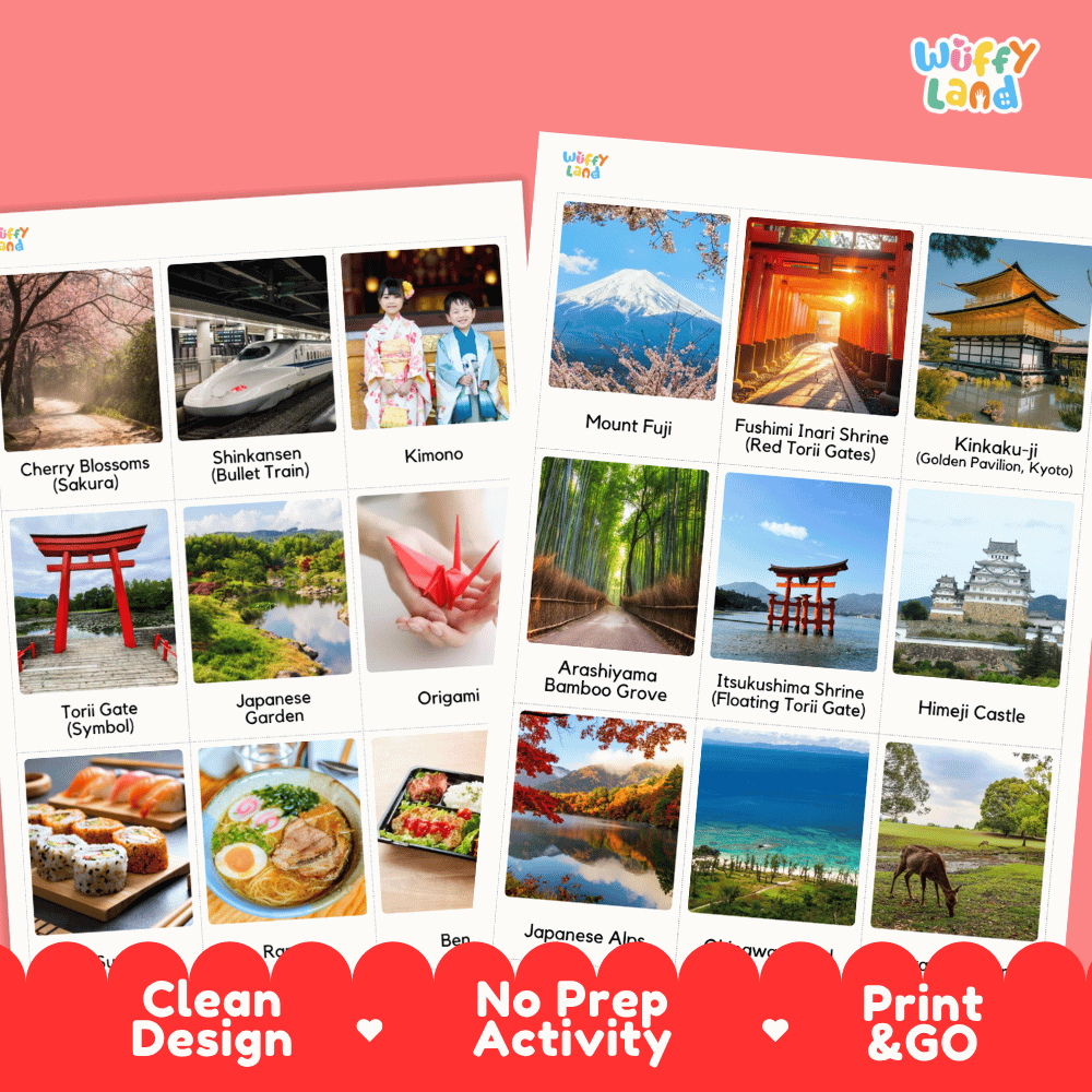 All About Japan Flashcards Food Culture and Landmarks Printable Cards