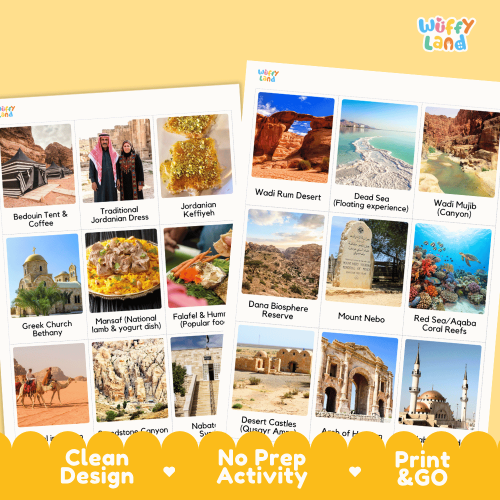 All About Jordan Flashcards | Food, Culture, and Landmarks Geography Activity
