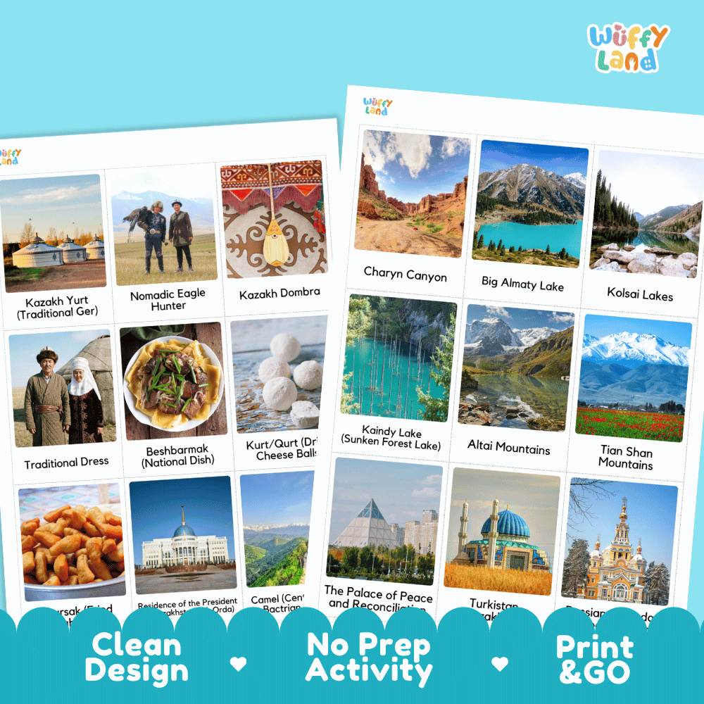All About Kazakhstan Flashcards Food Culture and Landmarks Printable