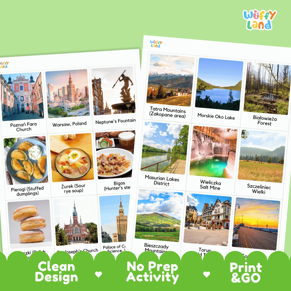 All About Poland Flashcards Food Culture and Landmarks Printable