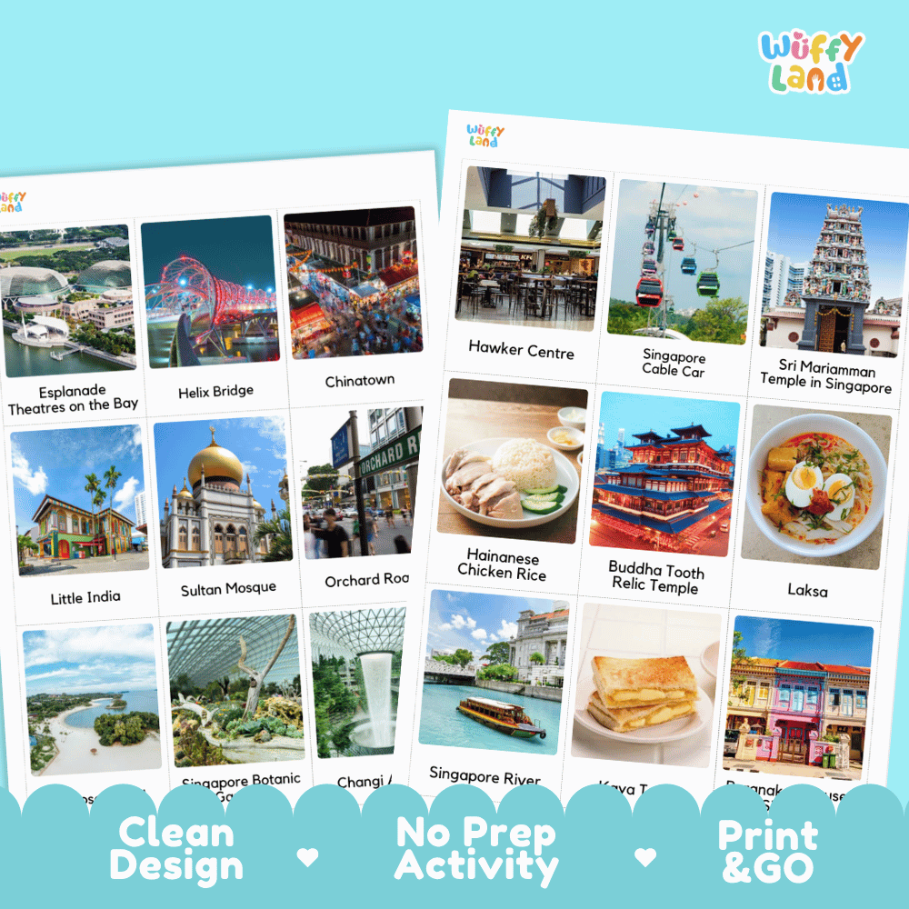 All About Singapore Flashcards Food Culture and Landmarks Printable Cards