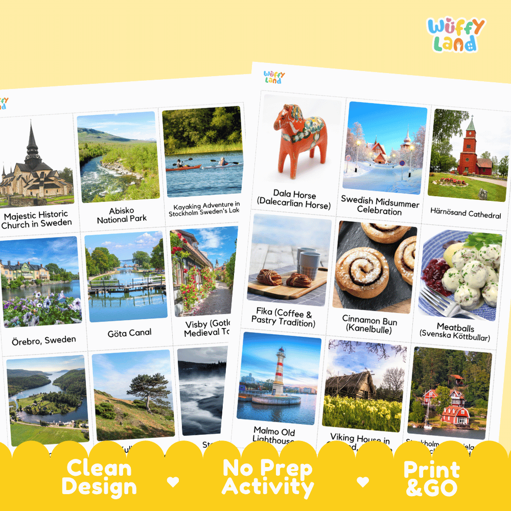 All About Sweden Flashcards Food Culture and Landmarks Printable