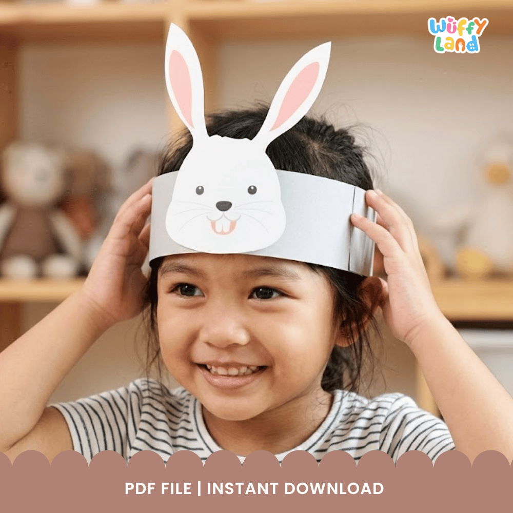 Arctic Hare Crown Polar Animal Hat Printable Craft Activity Headband Cutouts