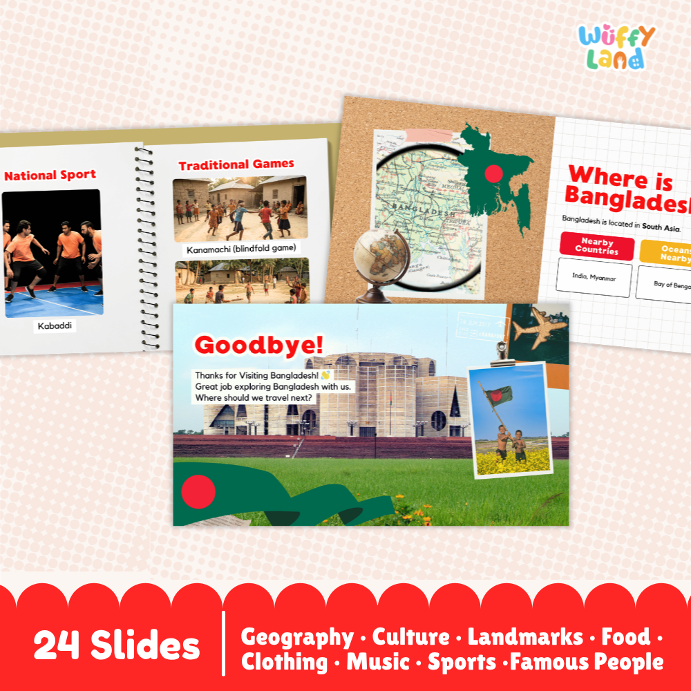 Bangladesh Country Study Kid Friendly Geography & Culture PDF Slides
