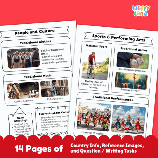 BELGIUM Country Study | Geography Research Project & Printable Worksheets